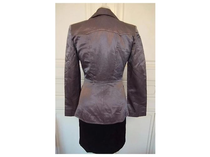 Christian Lacroix Satin-Abendjacke Grau - Ansicht 12