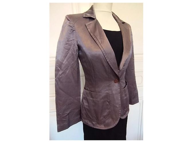 Christian Lacroix Satin-Abendjacke Grau - Ansicht 2