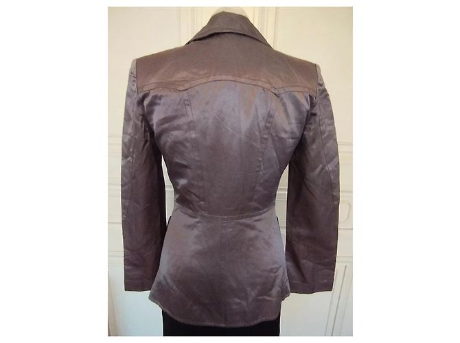 Christian Lacroix Satin-Abendjacke Grau - Ansicht 4