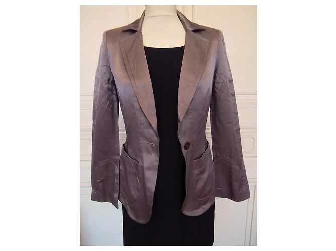 Christian Lacroix Satin-Abendjacke Grau - Ansicht 5
