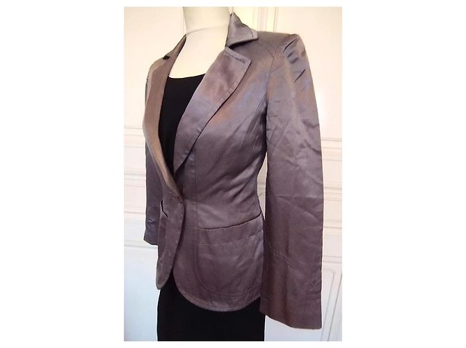 Christian Lacroix Satin-Abendjacke Grau - Ansicht 9