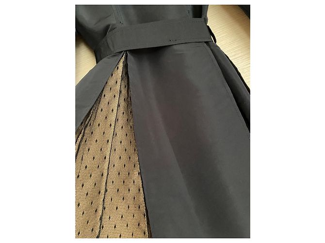 Red Valentino Gabardina de poliéster negro con tul - vista 5