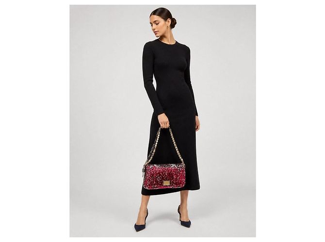Dolce & Gabbana Borsa a tracolla Miss Charles con paillettes Rosso Metallico - vista 13
