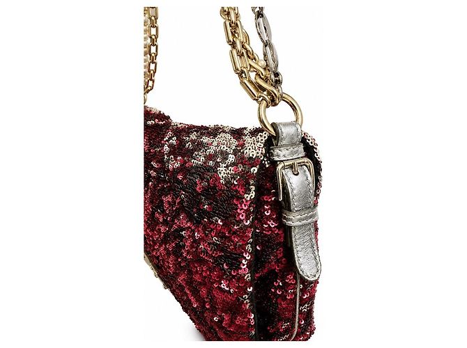 Dolce & Gabbana Borsa a tracolla Miss Charles con paillettes Rosso Metallico - vista 4