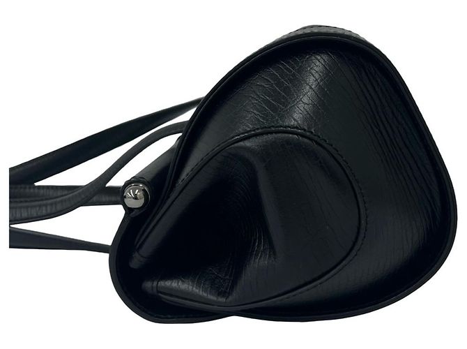 Borsa GUCCI Old Bamboo GG Logo in pelle e canvas Nero - vista 5
