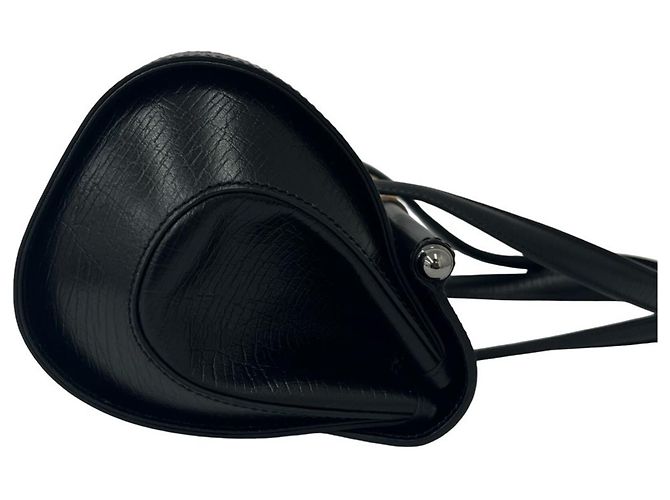 Borsa GUCCI Old Bamboo GG Logo in pelle e canvas Nero - vista 6