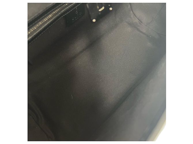 Borsa GUCCI Old Bamboo GG Logo in pelle e canvas Nero - vista 9