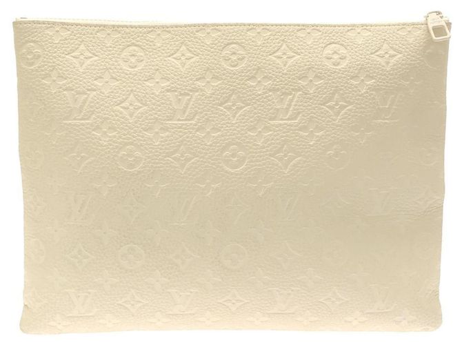 Bolso Louis Vuitton Taurillon Monogram Pochette A4 Blanco - vista 2