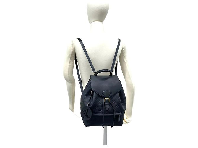 Zaino Louis Vuitton Montsouris PM in pelle Empreinte Monogram Nero - vista 2
