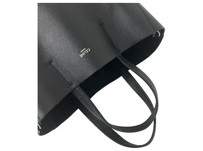 Céline Bolsa de couro Vertical Cabas Small Logo Celine Preto - vista 4