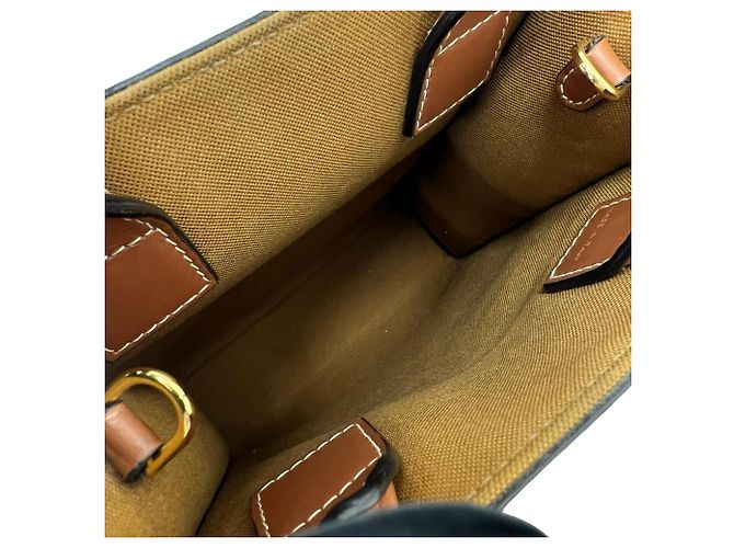 Céline CELINE Mini Vertical Cabas Triomphe Logo Pattern Leather Shoulder Bag Brown - view 9