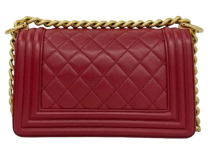 Borsa a tracolla 2-way Chanel Boy Chanel Matelassé in rosso - vista 3