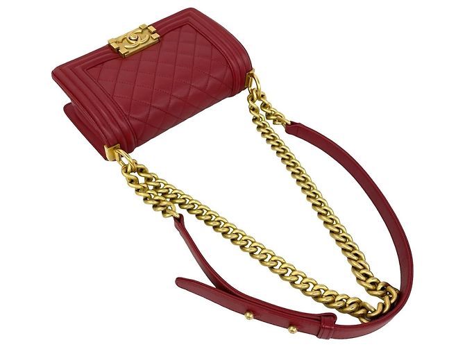 Borsa a tracolla 2-way Chanel Boy Chanel Matelassé in rosso - vista 4