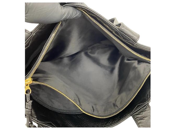 Borsa Tote Chanel Matelassé Coco Mark in pelle di agnello Nero - vista 10