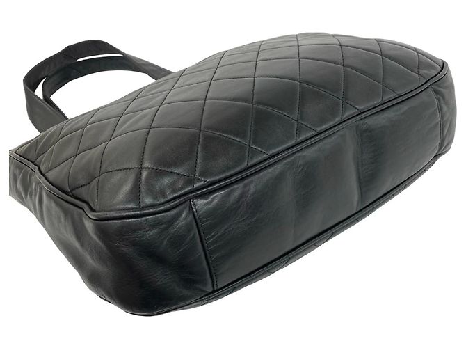 Borsa Tote Chanel Matelassé Coco Mark in pelle di agnello Nero - vista 7