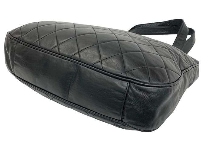 Borsa Tote Chanel Matelassé Coco Mark in pelle di agnello Nero - vista 8
