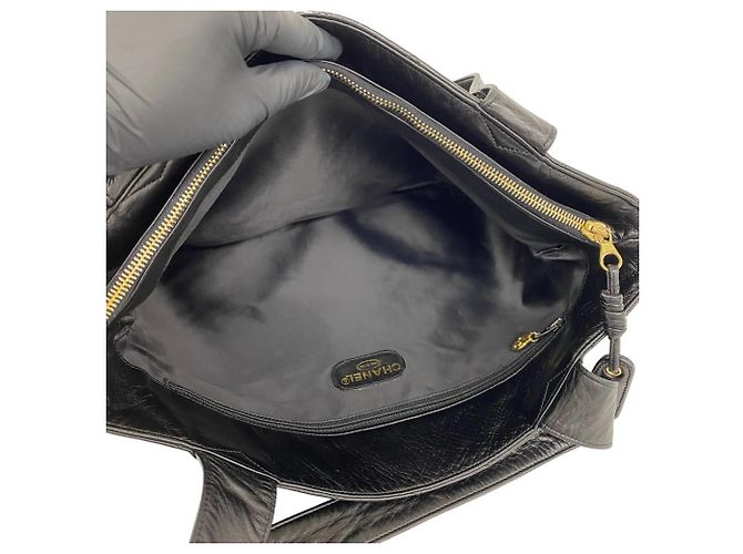 Borsa Tote Chanel Matelassé Coco Mark in pelle di agnello Nero - vista 9