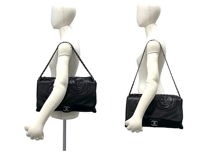 Timeless Chanel Camellia Coco Mark Hardware Schultertasche Schwarz - Ansicht 2
