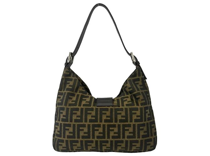 FENDI Vintage Zucca FF Logo Pattern Semi-Schultertasche Braun Schwarz - Ansicht 3