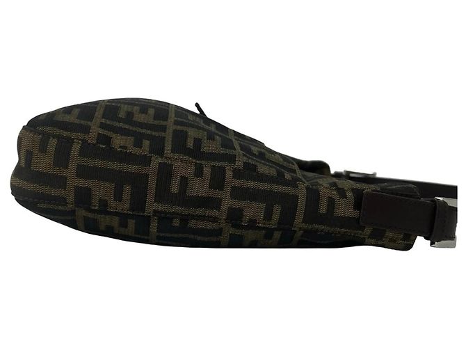 FENDI Vintage Zucca FF Logo Pattern Semi-Schultertasche Braun Schwarz - Ansicht 6