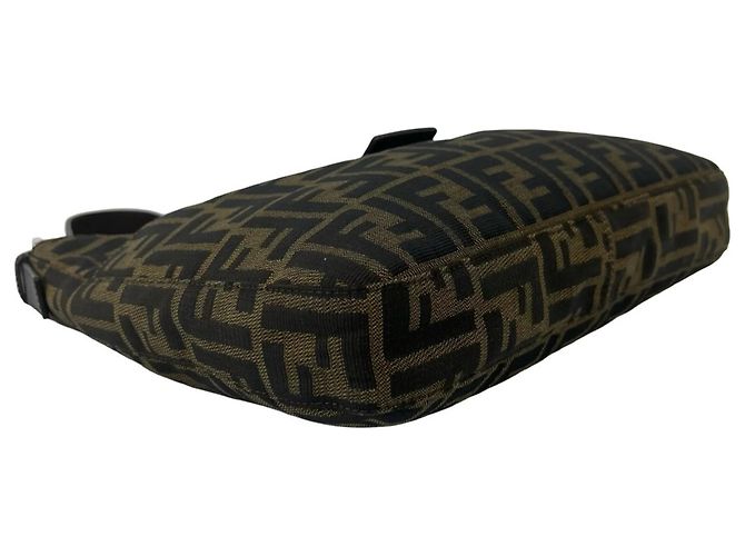 FENDI Vintage Zucca FF Logo Pattern Semi-Schultertasche Braun Schwarz - Ansicht 7