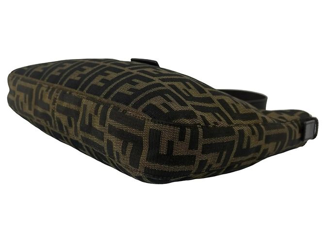 FENDI Vintage Zucca FF Logo Pattern Semi-Schultertasche Braun Schwarz - Ansicht 8