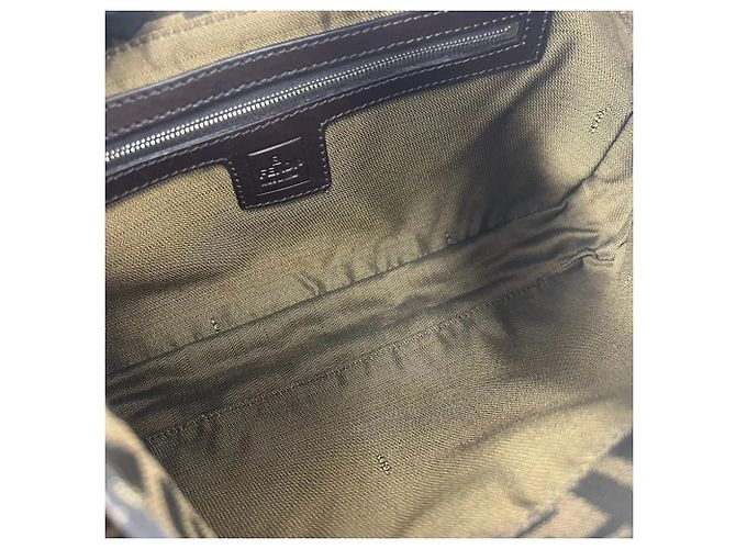 FENDI Vintage Zucca FF Logo Pattern Semi-Schultertasche Braun Schwarz - Ansicht 9