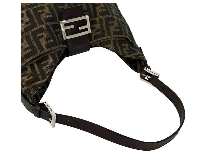FENDI Vintage Zucca FF Logo Pattern Handtasche Braun Schwarz - Ansicht 4