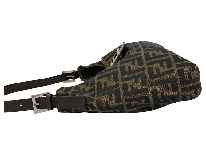 FENDI Vintage Zucca FF Logo Pattern Handtasche Braun Schwarz - Ansicht 5