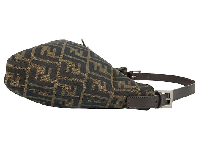 FENDI Vintage Zucca FF Logo Pattern Handtasche Braun Schwarz - Ansicht 6