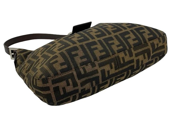 FENDI Vintage Zucca FF Logo Pattern Handtasche Braun Schwarz - Ansicht 7
