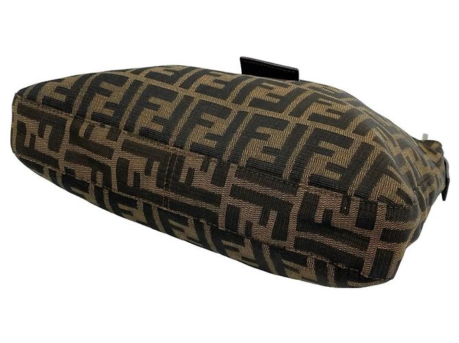 FENDI Vintage Zucca FF Logo Pattern Handtasche Braun Schwarz - Ansicht 8