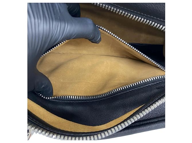 Borsa in pelle LOEWE Amazona 28 Anagram Logo Nero - vista 10