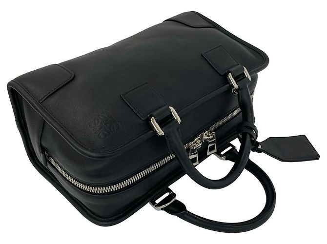 Borsa in pelle LOEWE Amazona 28 Anagram Logo Nero - vista 4