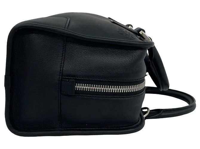 Borsa in pelle LOEWE Amazona 28 Anagram Logo Nero - vista 6