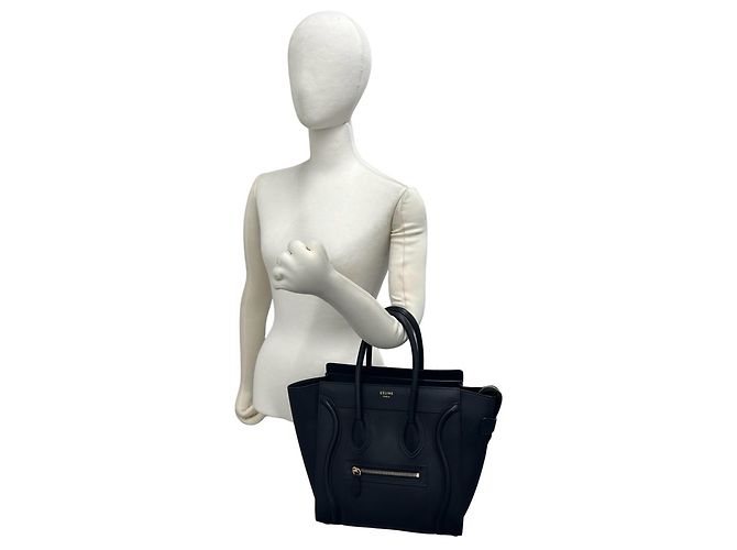 Céline Borsa a mano Celine Luggage Micro Shopper Nero - vista 2