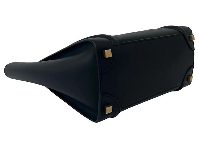 Céline Borsa a mano Celine Luggage Micro Shopper Nero - vista 7