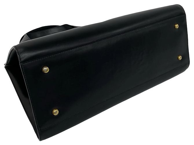 Céline Borsa a mano in pelle CELINE Vintage con logo carrozza Nero - vista 7