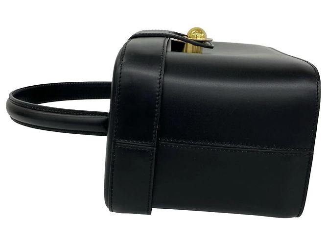 Céline Celine Vintage Starball Logo Hardware Lederhandtasche Schwarz - Ansicht 5