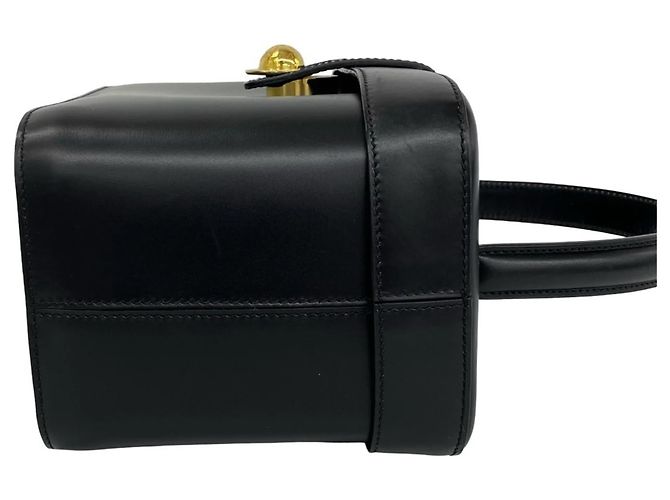 Céline Celine Vintage Starball Logo Hardware Lederhandtasche Schwarz - Ansicht 6
