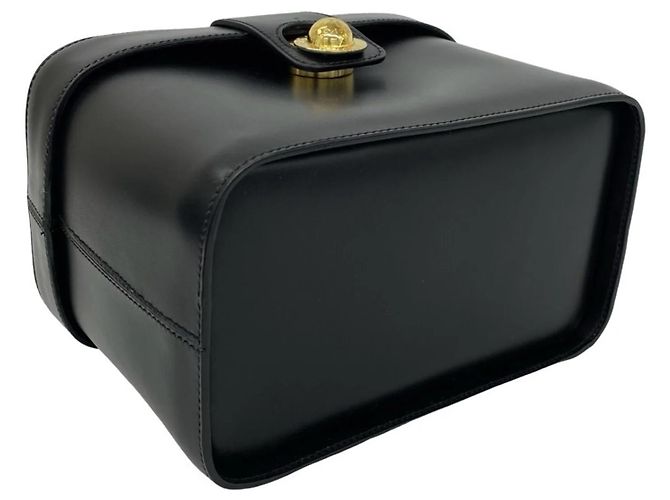Céline Celine Vintage Starball Logo Hardware Lederhandtasche Schwarz - Ansicht 7