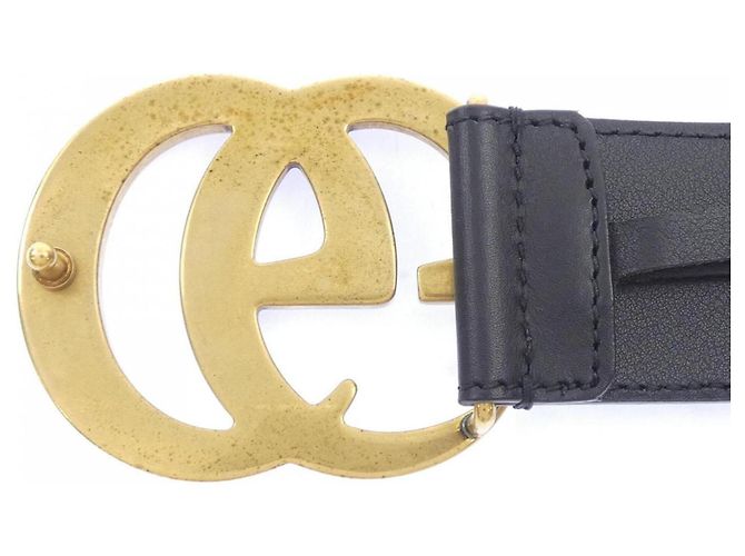 Cintura larga Gucci Double G GG Marmont Nero - vista 3