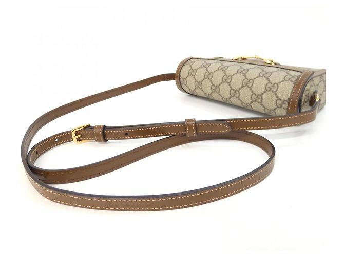 Borsa a tracolla Gucci Horsebit 1955 Marrone Beige - vista 5