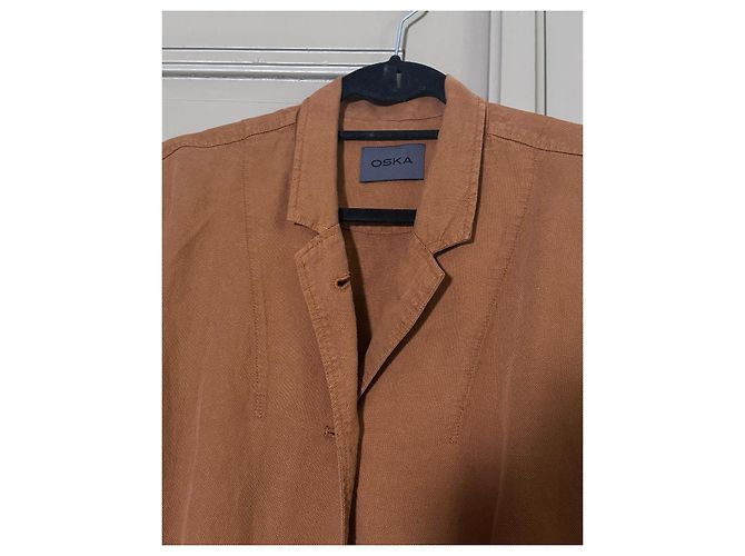 Autre Marque OSKA Chaqueta de lino marrón Castaño - vista 2