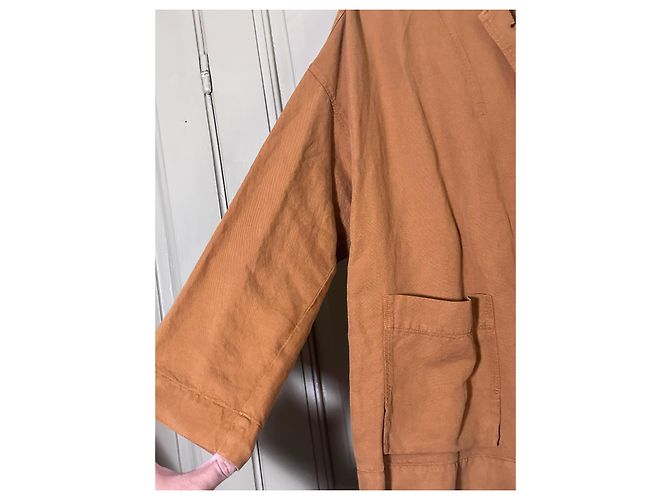 Autre Marque OSKA Chaqueta de lino marrón Castaño - vista 3