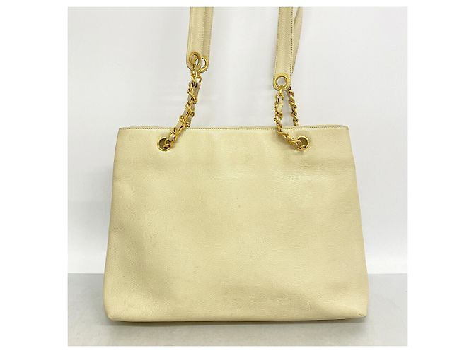 Borsa Tote Chanel in vitello martellato avorio Crudo - vista 11