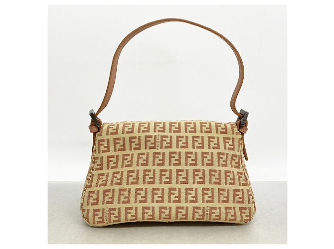 Borsa a mano Fendi Zucchino in nylon e canvas Rosa Beige - vista 11