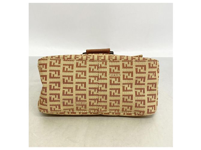 Borsa a mano Fendi Zucchino in nylon e canvas Rosa Beige - vista 3