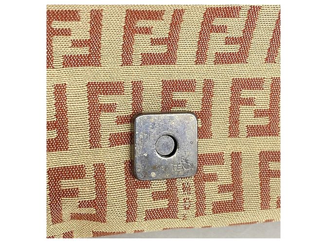 Borsa a mano Fendi Zucchino in nylon e canvas Rosa Beige - vista 9