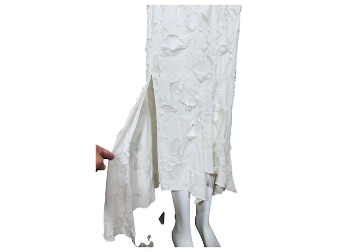 Autre Marque AVAVAV Falda midi blanca efecto rasgado Blanco - vista 10